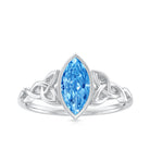Rosec Jewels-1 Carat Marquise Cut Lab Blue Diamond Celtic Engagement Ring IGI Certified