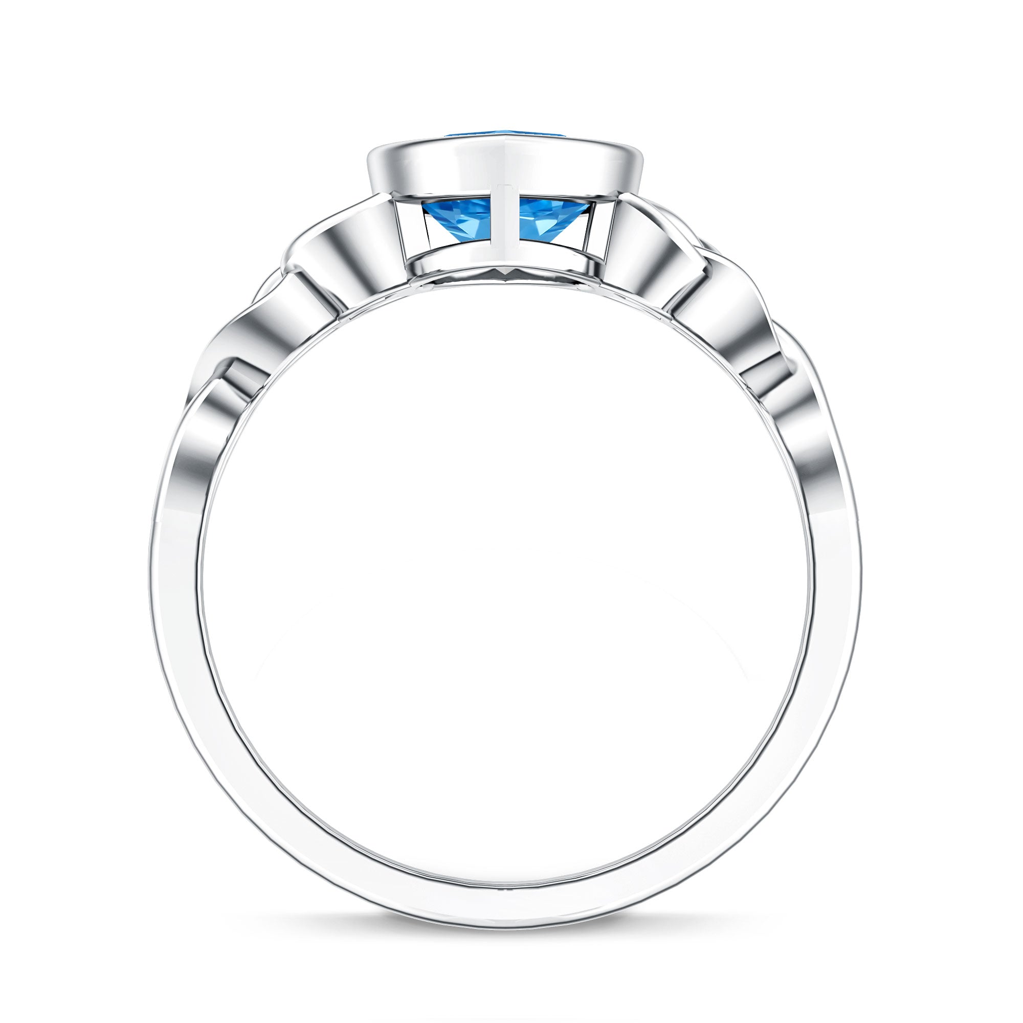 Rosec Jewels-2 Carat Marquise Cut Lab Grown Blue Diamond Celtic Engagement Ring IGI Certified