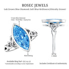 Rosec Jewels-3 Carat Marquise Cut Lab Grown Blue Diamond Celtic Engagement Ring with IGI Certificate