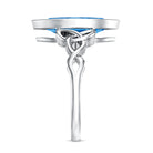 Rosec Jewels-3 Carat Marquise Cut Lab Grown Blue Diamond Celtic Engagement Ring with IGI Certificate
