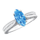 Rosec Jewels-Vintage Style 1 Carat Lab Created Blue Diamond Solitaire Engagement Ring IGI Certified