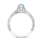 Rosec Jewels-Vintage Style 1 Carat Lab Created Blue Diamond Solitaire Engagement Ring IGI Certified