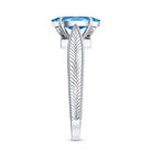Rosec Jewels-Vintage Style 1 Carat Lab Created Blue Diamond Solitaire Engagement Ring IGI Certified