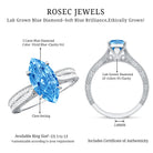Rosec Jewels-Lab Created 2 Carat Blue Diamond Vintage Inspired Engagement Ring IGI Certified