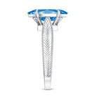 Rosec Jewels-Lab Created 2 Carat Blue Diamond Vintage Inspired Engagement Ring IGI Certified