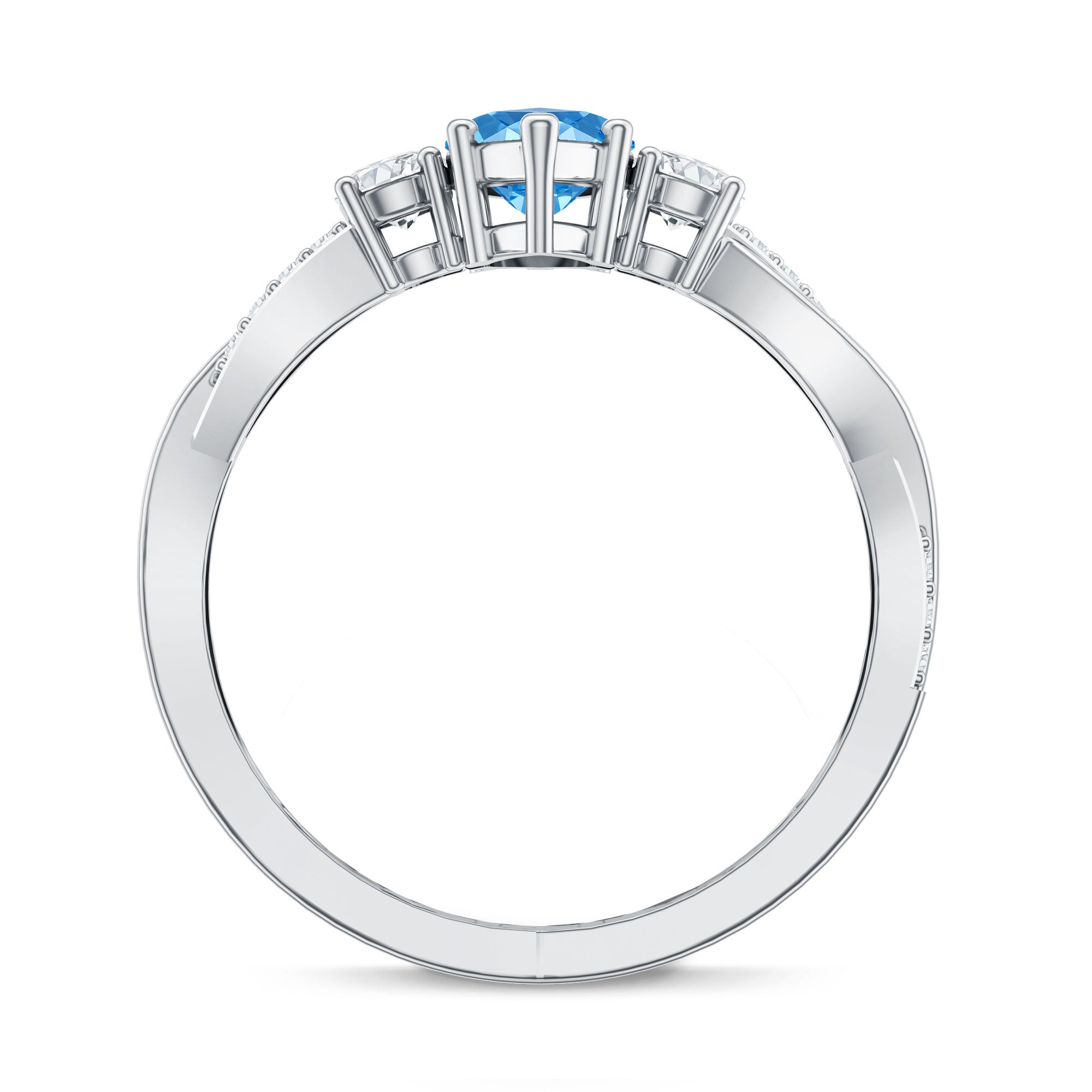Rosec Jewels-IGI Certified 1 Carat Marquise Cut Lab Blue Diamond Braided Ring for Women