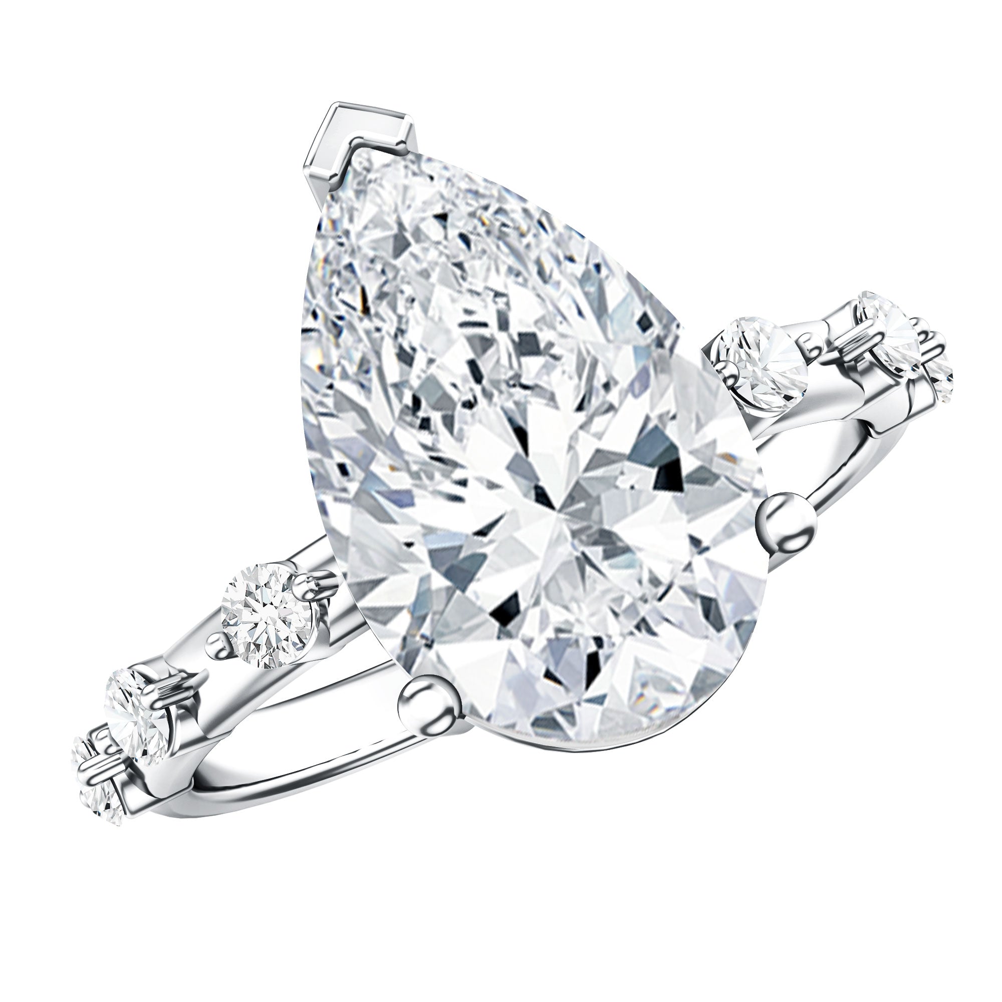 Rosec Jewels-IGI Certified 4 Carat Huge Lab Grown Diamond Pear Shaped Engagement Ring