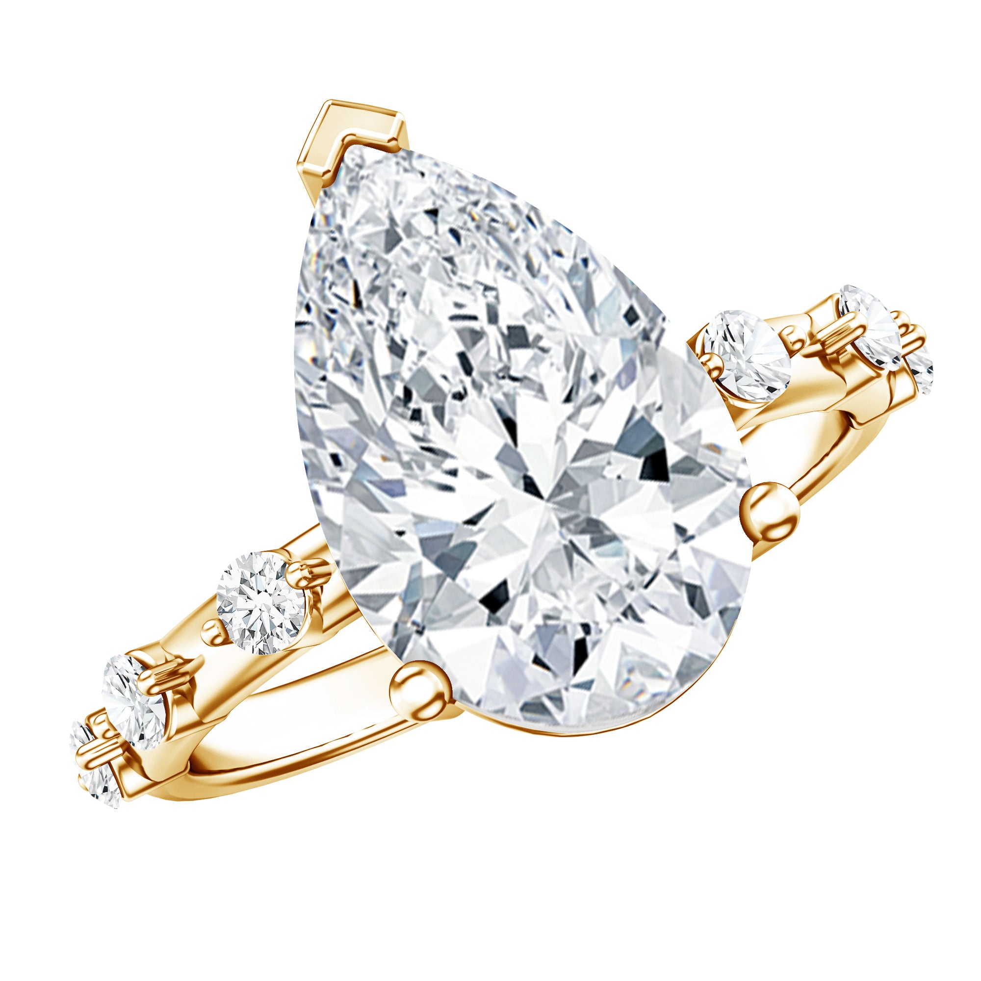 Rosec Jewels-IGI Certified 4 Carat Huge Lab Grown Diamond Pear Shaped Engagement Ring