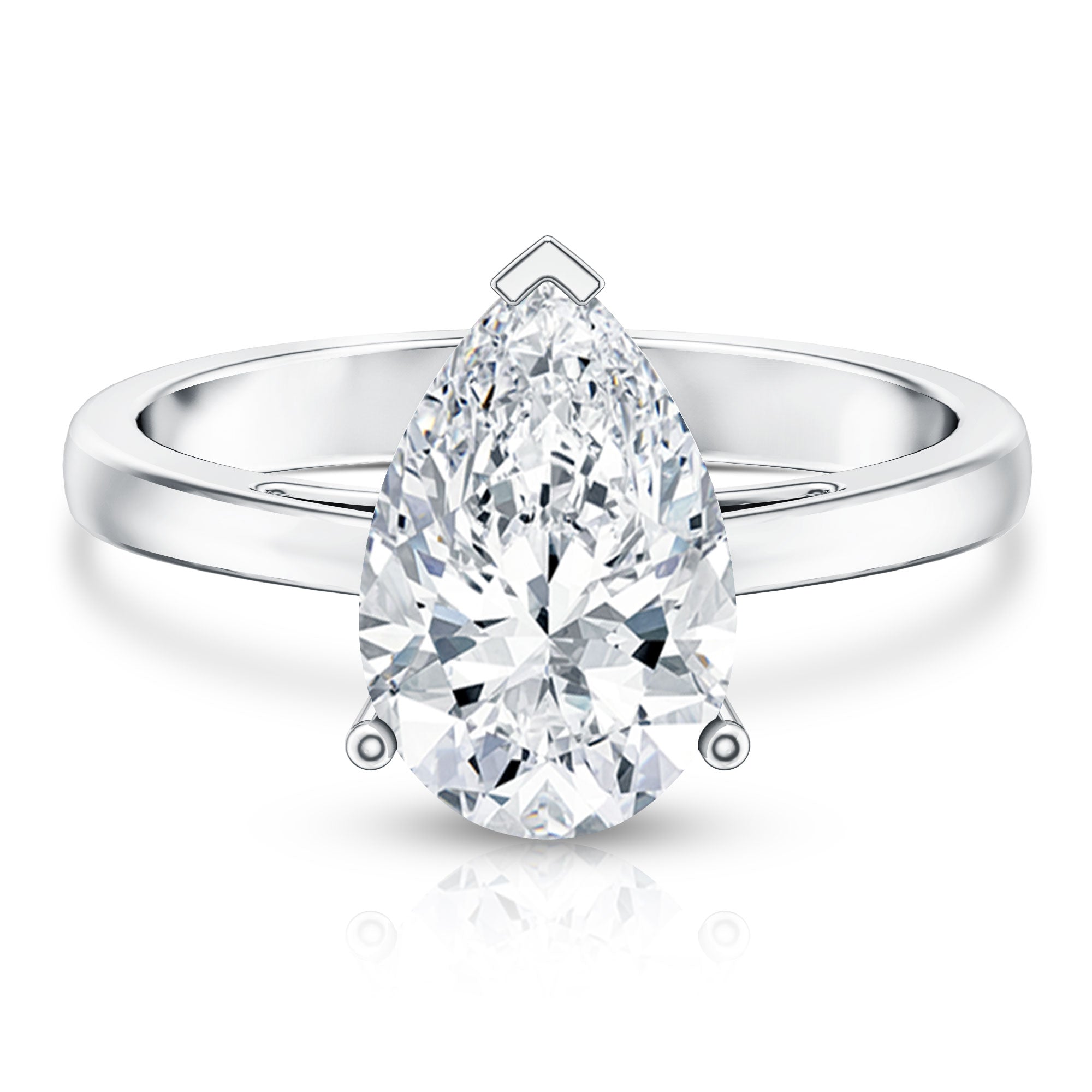 Rosec Jewels-IGI Certified Lab Grown 3 Carat Pear Shaped Diamond Ring for Engagement