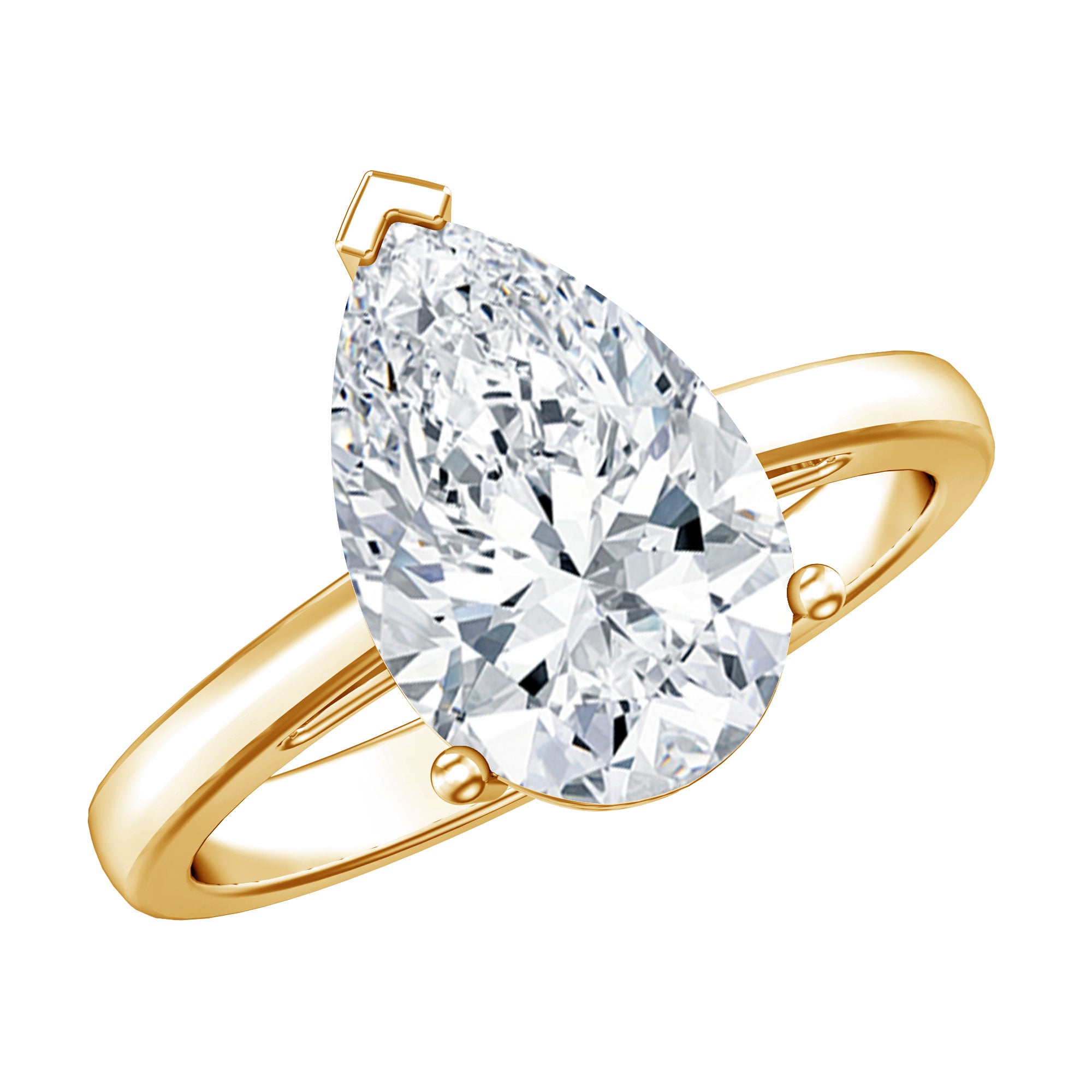 Rosec Jewels-IGI Certified Lab Grown 3 Carat Pear Shaped Diamond Ring for Engagement