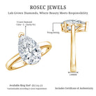 Rosec Jewels-IGI Certified Lab Grown 3 Carat Pear Shaped Diamond Ring for Engagement