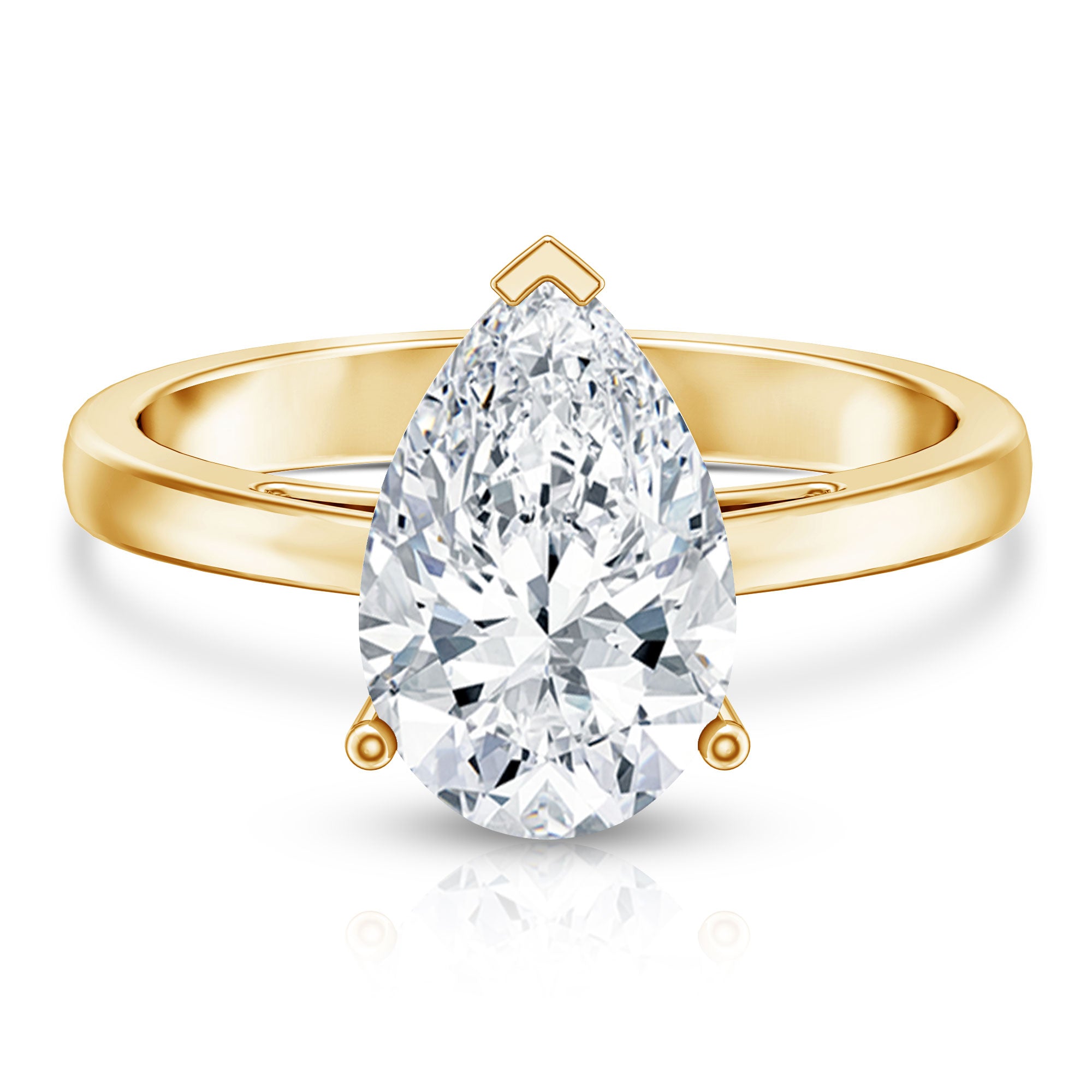 Rosec Jewels-IGI Certified Lab Grown 3 Carat Pear Shaped Diamond Ring for Engagement