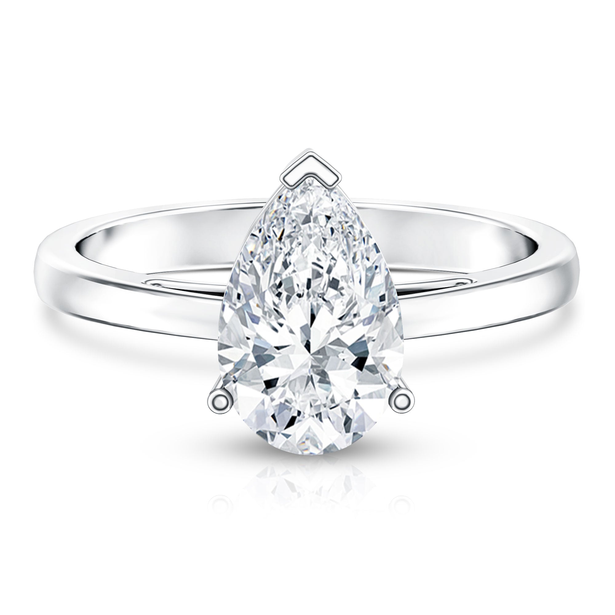 Rosec Jewels-2 Carat Solitaire Pear Cut Lab Grown Diamond Engagement Ring with IGI Certificate