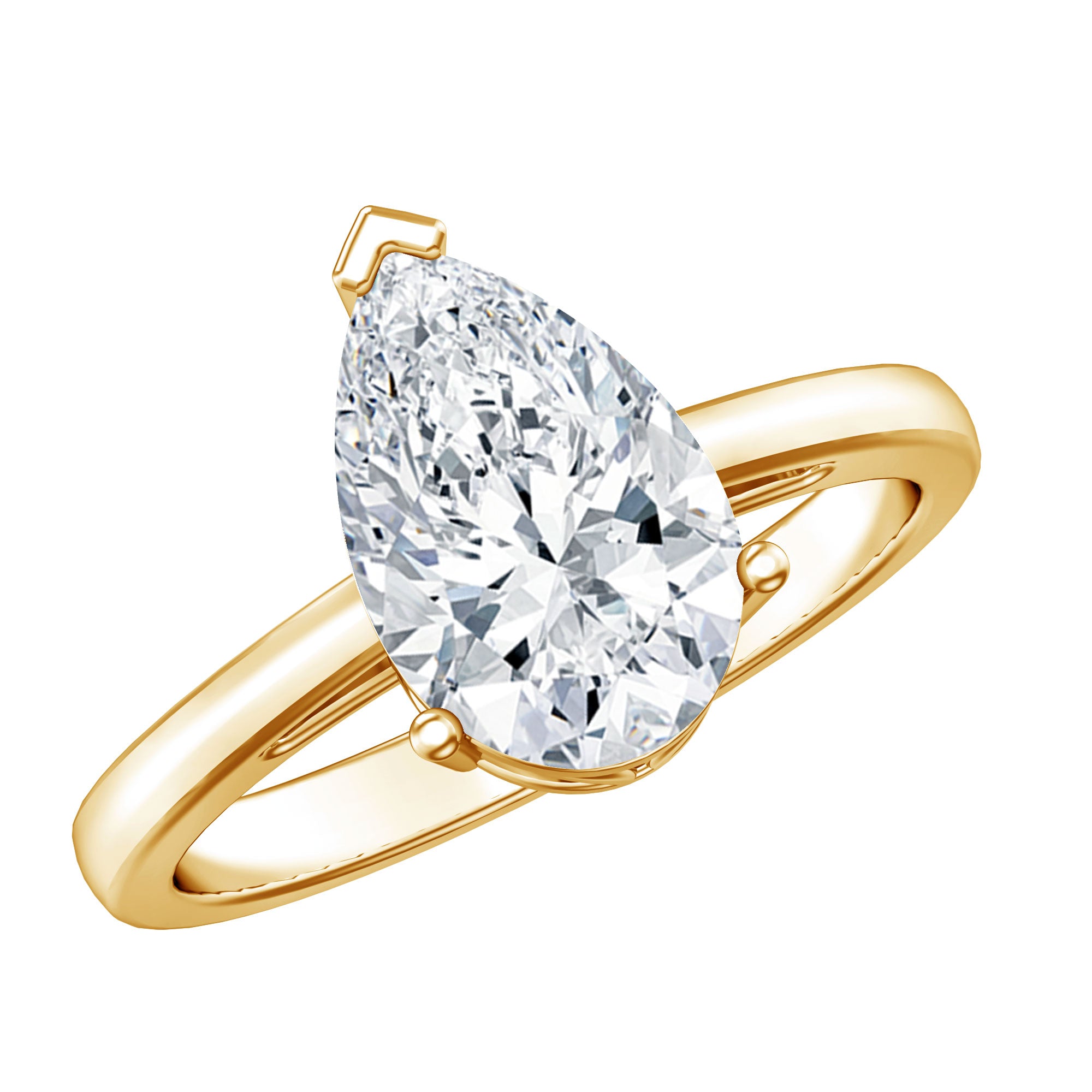 Rosec Jewels-2 Carat Solitaire Pear Cut Lab Grown Diamond Engagement Ring with IGI Certificate