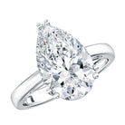 Rosec Jewels-Double Prong Set Lab Grown Pear Diamond 4 Carat Engagement Ring with IGI Certificate