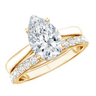 Rosec Jewels-IGI Certified Pear Shape 2 Carat Lab Grown Diamond Bridal Ring Set for Women