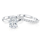 Rosec Jewels-IGI Certified 3 Carat Lab Grown Diamond Pear Cut Engagement Ring Set