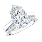 Rosec Jewels-4 Carat Pear Shape Solitaire Wedding Ring Set with IGI Certified Lab Grown Diamond