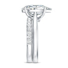 Rosec Jewels-4 Carat Pear Shape Solitaire Wedding Ring Set with IGI Certified Lab Grown Diamond