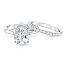 Rosec Jewels-4 Carat Pear Shape Solitaire Wedding Ring Set with IGI Certified Lab Grown Diamond