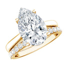 Rosec Jewels-4 Carat Pear Shape Solitaire Wedding Ring Set with IGI Certified Lab Grown Diamond