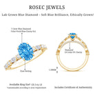 Rosec Jewels-1 Carat Oval Shaped Lab Created Blue Diamond Engagement Ring IGI Certified