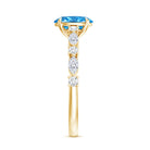 Rosec Jewels-1 Carat Oval Shaped Lab Created Blue Diamond Engagement Ring IGI Certified