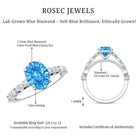 Rosec Jewels-2 Carat Lab Grown Blue Diamond Oblong Engagement Ring with IGI Certificate