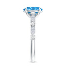 Rosec Jewels-2 Carat Lab Grown Blue Diamond Oblong Engagement Ring with IGI Certificate