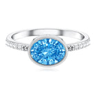 Rosec Jewels-2 Carat Lab Created Blue Diamond East West Oval Engagement Ring with IGI Certificate