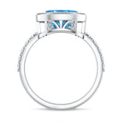Rosec Jewels-IGI Certified 3 Carat Oval Lab Grown Blue Diamond East West Engagement Ring