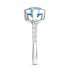 Rosec Jewels-IGI Certified 3 Carat Oval Lab Grown Blue Diamond East West Engagement Ring