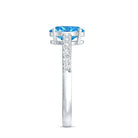 Rosec Jewels-IGI Certified 1 Carat Lab Blue Diamond Oval Engagement Ring with Side Stones