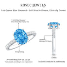 Rosec Jewels-2 Carat IGI Certified Lab Blue Diamond Solitaire Oval Engagement Ring for Women