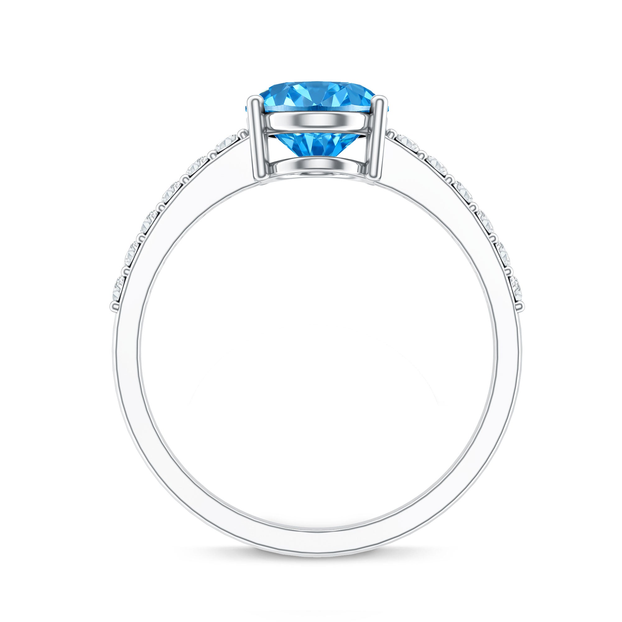 Rosec Jewels-2 Carat IGI Certified Lab Blue Diamond Solitaire Oval Engagement Ring for Women