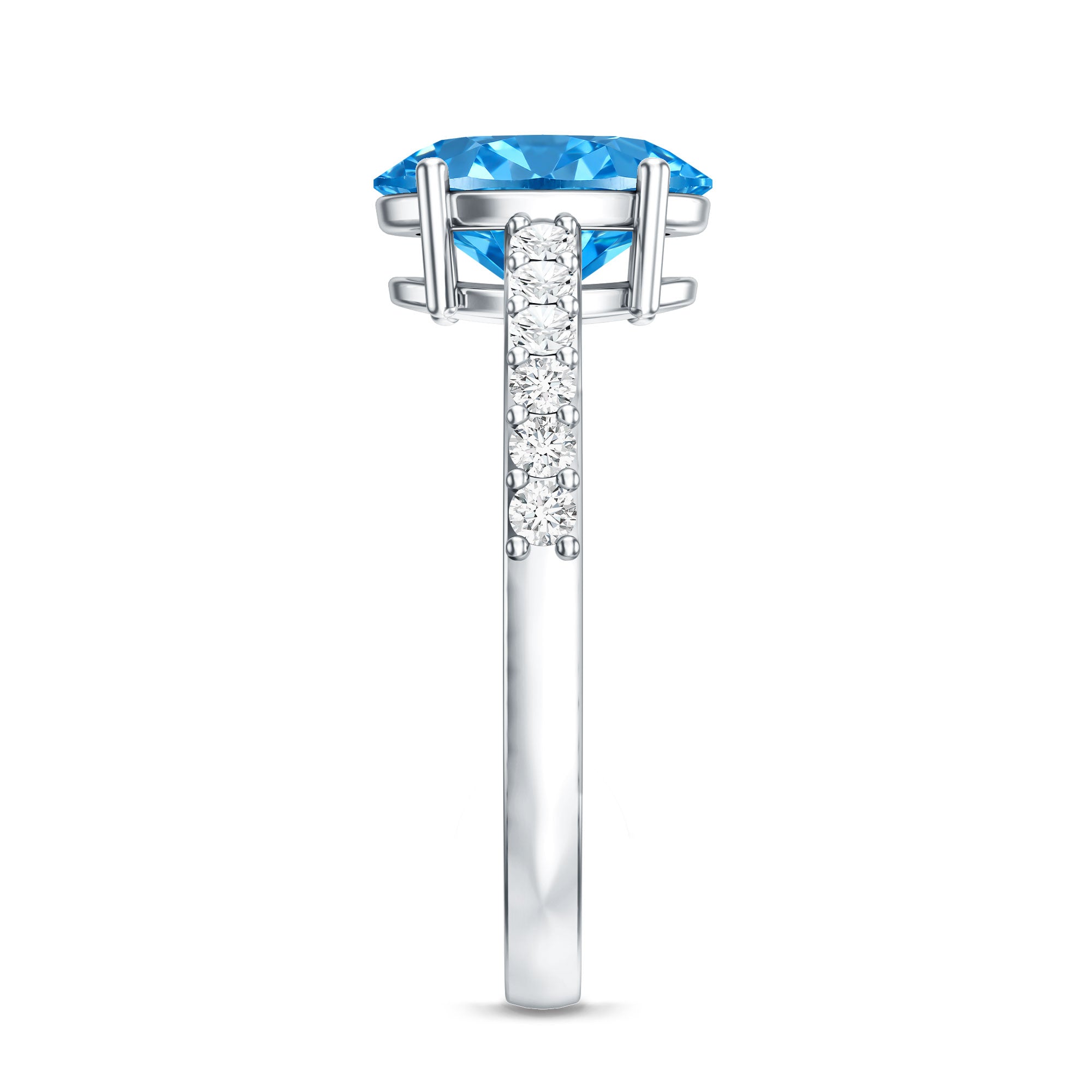 Rosec Jewels-2 Carat IGI Certified Lab Blue Diamond Solitaire Oval Engagement Ring for Women