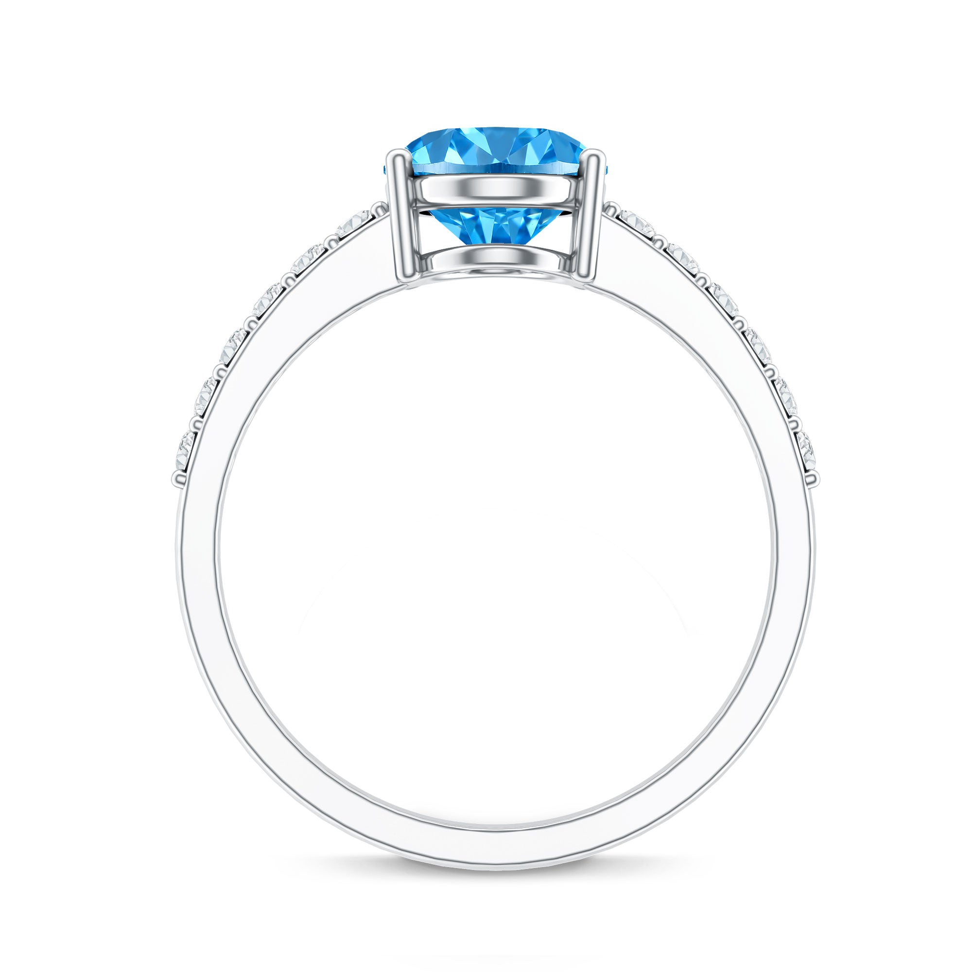 Rosec Jewels-3 Carat Lab Grown Oval Blue Diamond Engagement Ring with IGI Certificate