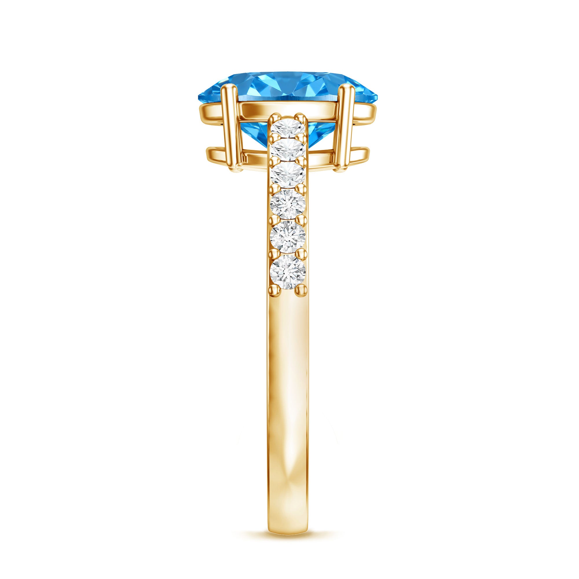 Rosec Jewels-3 Carat Lab Grown Oval Blue Diamond Engagement Ring with IGI Certificate