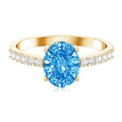 Rosec Jewels-3 Carat Lab Grown Oval Blue Diamond Engagement Ring with IGI Certificate