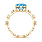Rosec Jewels-IGI Certified 3 Carat Lab Created Oval Blue Diamond Engagement Ring