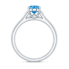 Rosec Jewels-Oval Shaped 1 Carat Lab Grown Blue Diamond Bridal Ring Set IGI Certified
