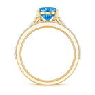 Rosec Jewels-IGI Certified Lab Grown 2 Carat Blue Diamond Oval Engagement Ring with Enhancer