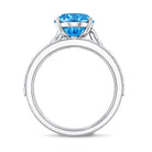 Rosec Jewels-3 Carat Lab Grown Blue Diamond Oval Wedding Ring Set with IGI Certificate
