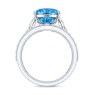 Rosec Jewels-IGI Certified 4 Carat Oval Shape Lab Grown Blue Diamond Bridal Ring Set for Her