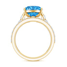Rosec Jewels-IGI Certified 5 Carat Lab Grown Blue Diamond Oval Shaped Wedding Ring Set