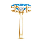 Rosec Jewels-IGI Certified 4 Carat Oval Shaped Lab Grown Blue Diamond Journey Ring