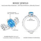 Rosec Jewels-Oval Shaped 1 Carat Lab Grown Blue Diamond Designer Engagement Ring IGI Certified