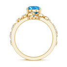 Rosec Jewels-Oval Shaped 1 Carat Lab Grown Blue Diamond Designer Engagement Ring IGI Certified