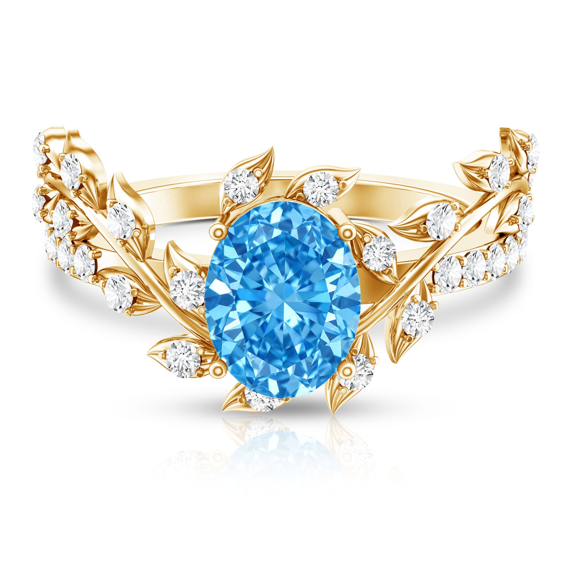 Rosec Jewels-Nature Inspired 2 Carat Lab Grown Diamond Vine Engagement Ring with IGI Certificate