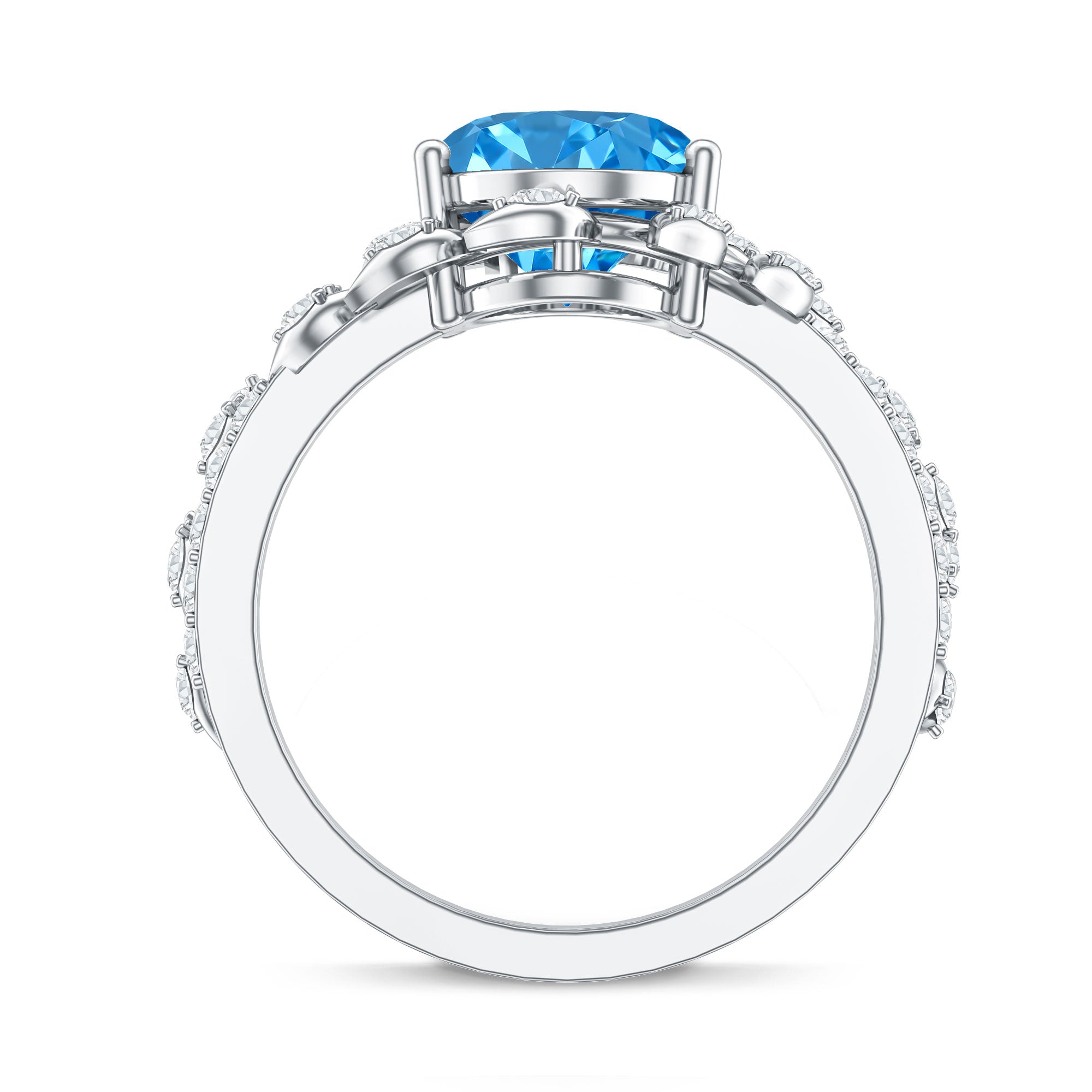 Rosec Jewels-IGI Certified 3 Carat Oval Shaped Lab Grown Blue Diamond Vine Engagement Ring